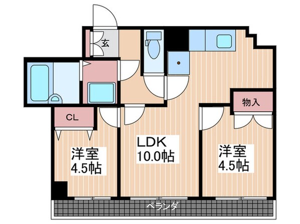 ベルクーレ堺町の物件間取画像